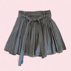 Y2K Green Flowy Mini Skirt with Belt